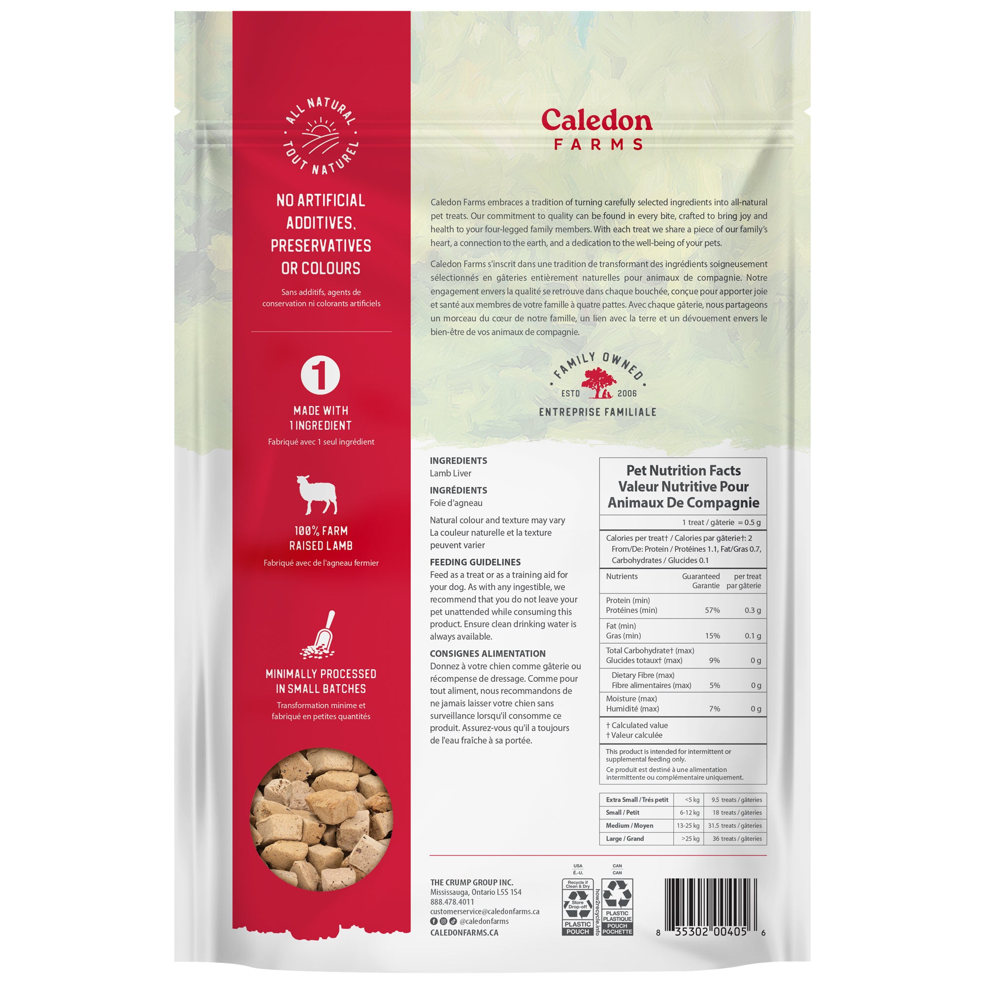 Freeze Dried Lamb Bites | Caledon Farms Dog treats