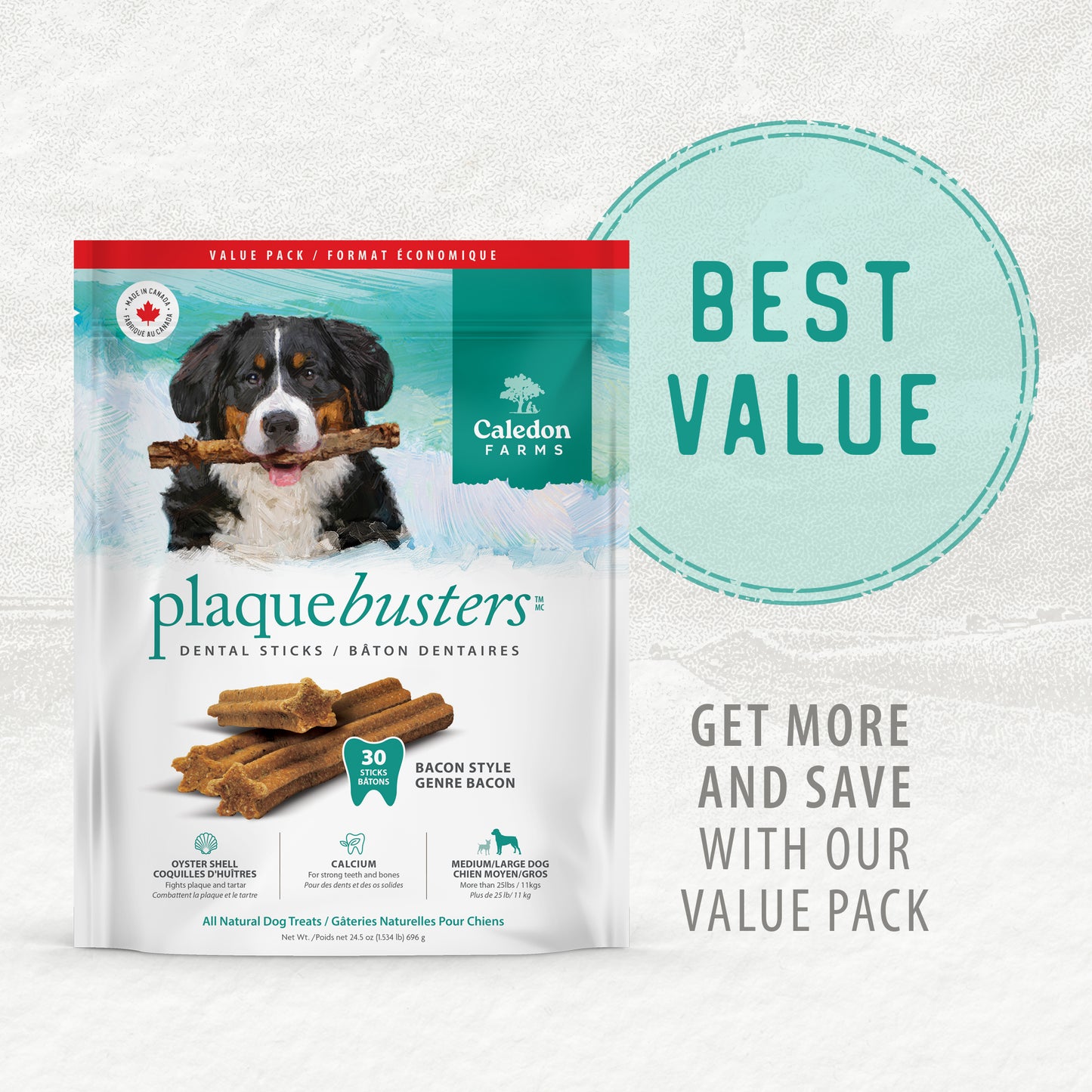 
                        
                          Plaque Busters Bacon Dental Sticks Value Pack 696g
                        
                      