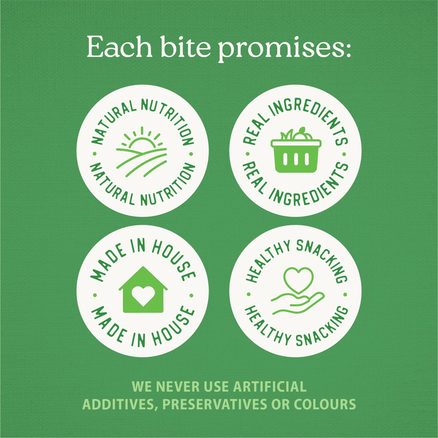 
                        
                          Four icons on green highlight Caledon Farms Plaque Busters Dental Sticks Triple Action Natural Mint Flavour 234g: natural nutrition, real ingredients, made in-house, and healthy snacking. Supports plaque and tartar control with no artificial additives or colors.
                        
                      