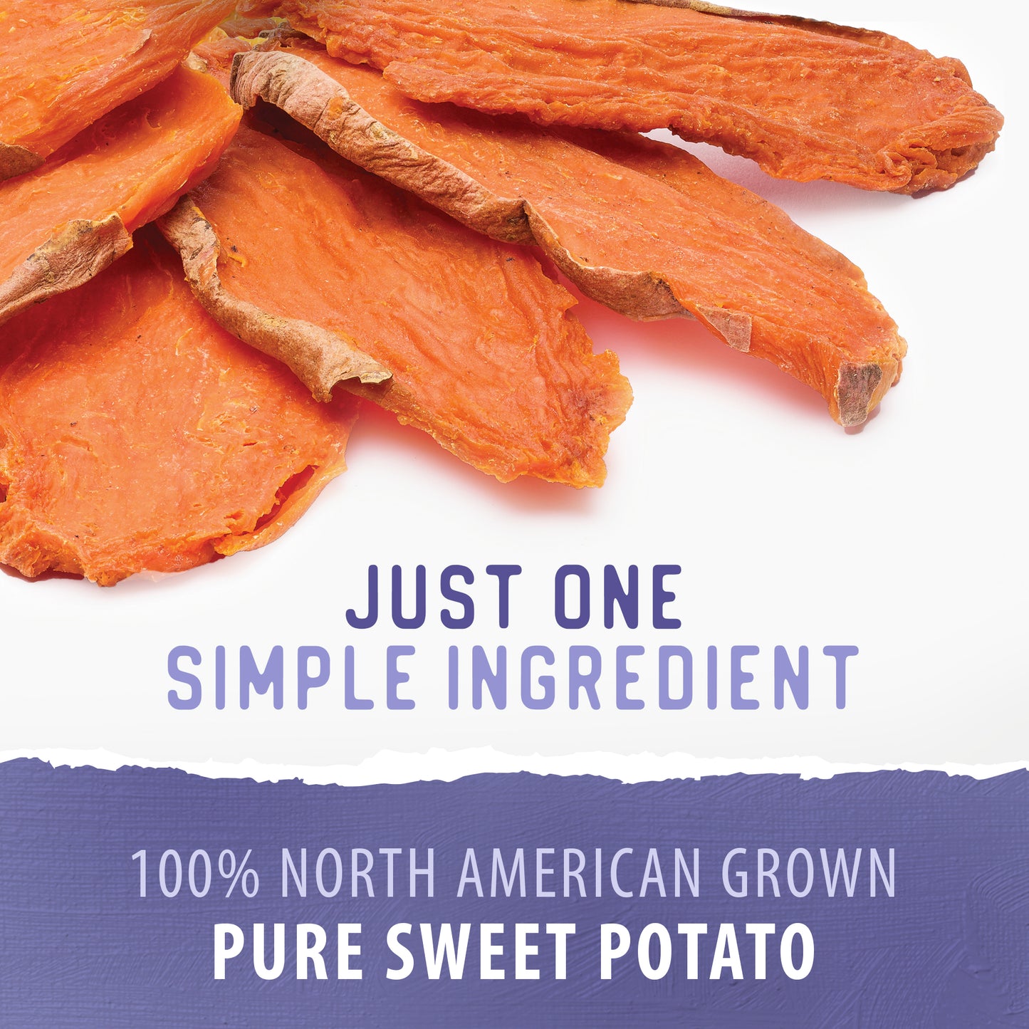 
                        
                          Caledon Farms Canada Super Value Pack Sweet Potato Chews 1140g shown on a white background. Text reads: Just one simple ingredient. 100% North American grown sweet potato—wholesome vegan dog treats for your pet.
                        
                      