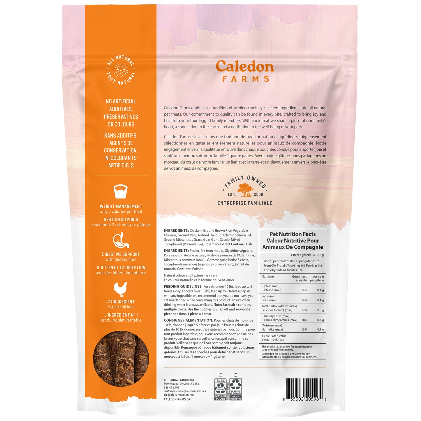 NutriSnaps Chicken Recipe — Package Back
