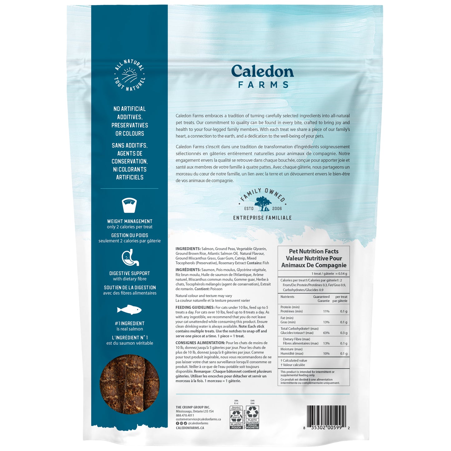 NutriSnaps Salmon Recipe — Package Back